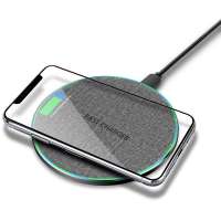 Qi standard ultra thin cloth aluminum alloy fast charging 10W Wireless fast charger